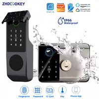 Cerradura Inteligente WiFi Tuya Impermeable, Huella Dactilar, Tarjeta RFID, Contraseña, Control Remoto por Aplicación, TTLock, Bluetooth, Entrada Electrónica, Cerradura de Borde