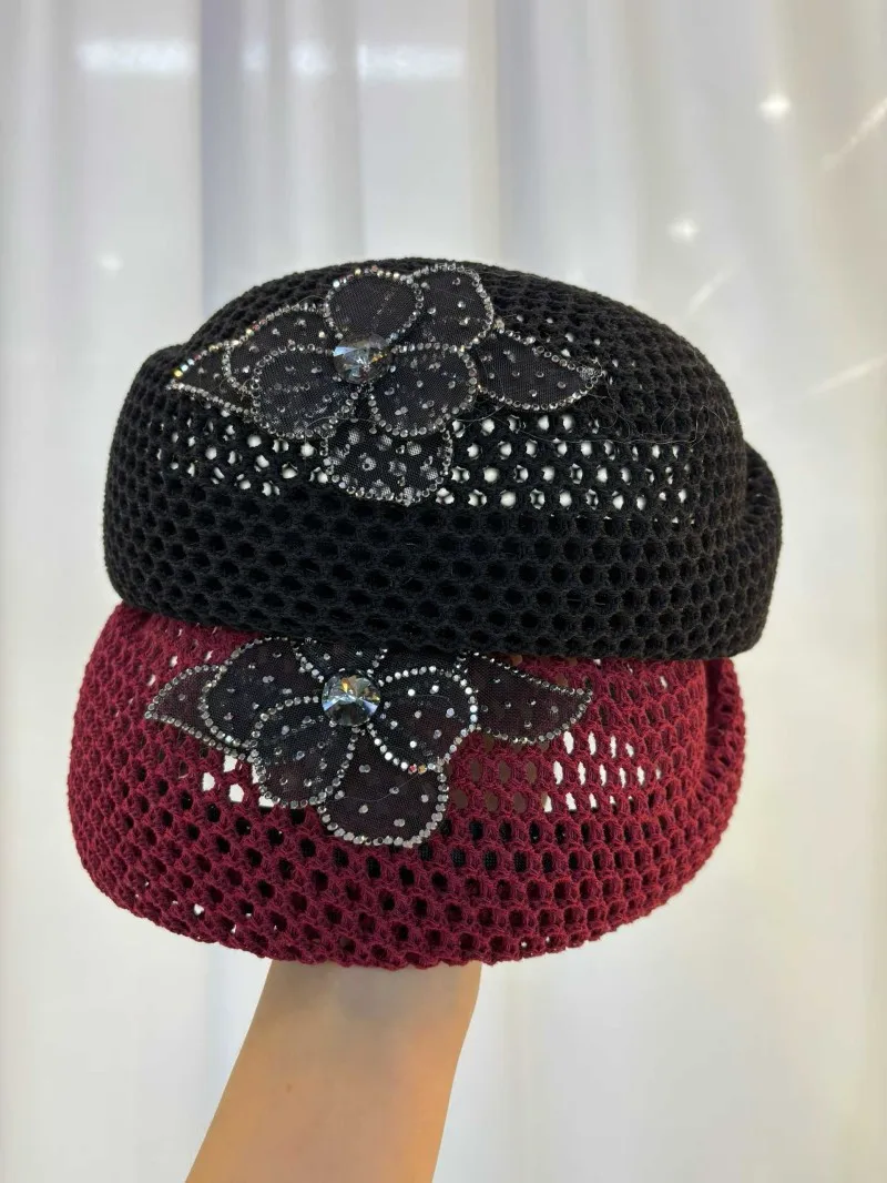 Elegante französische Blumen-Baskenmütze mit Aushöhlungen für Damen – Sommerliche koreanische Mode, süße, vielseitige Stewardess-Mütze, Künstlerhut – Detail 17
