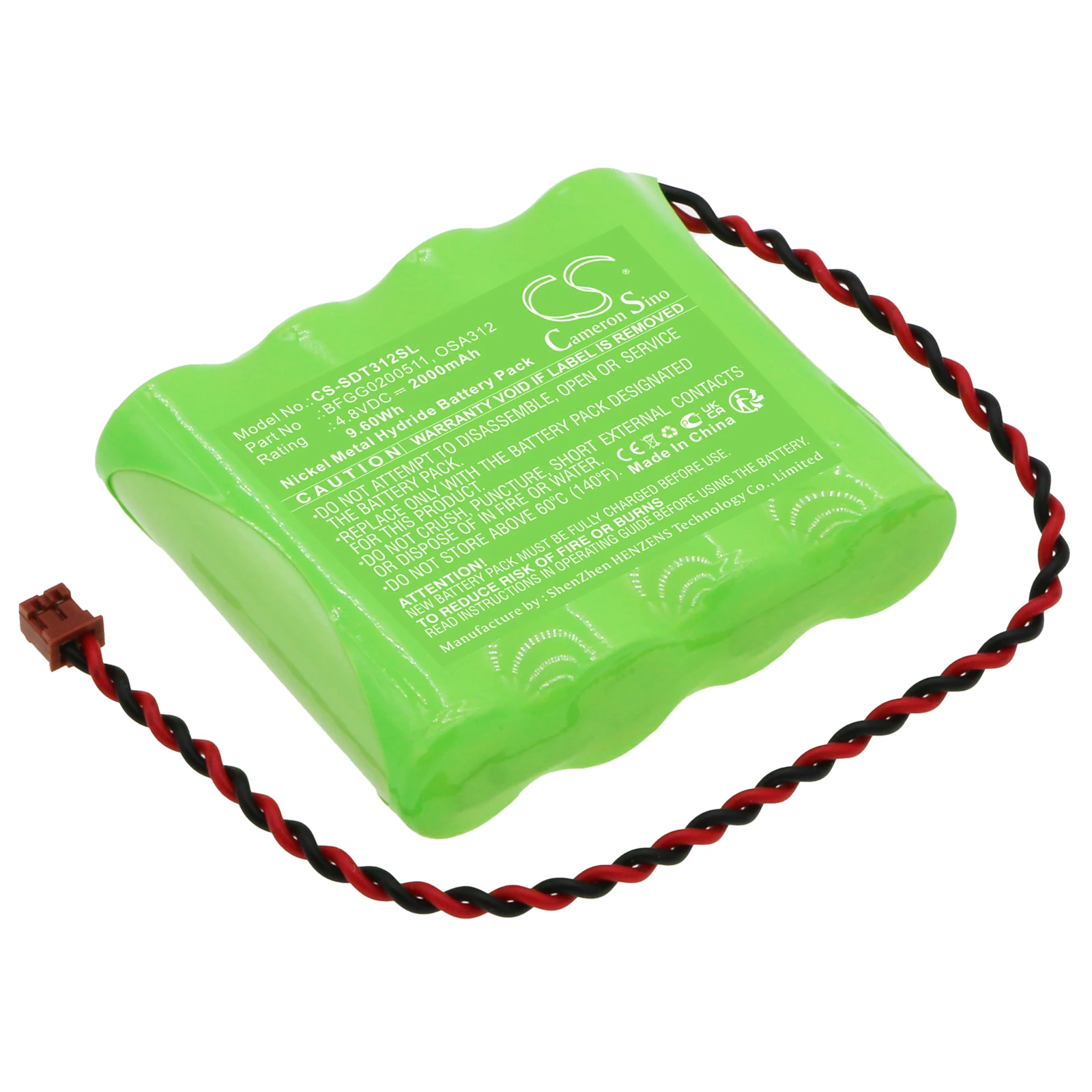 Cameron Sino 2000mAh Battery For Shimpo BFGG0200511  FVE-BAT  KRO6AA4  OSA312 FGE-HX  FGV-HX  FGE-HXY  FGV-HXY  Force Gauges FGV