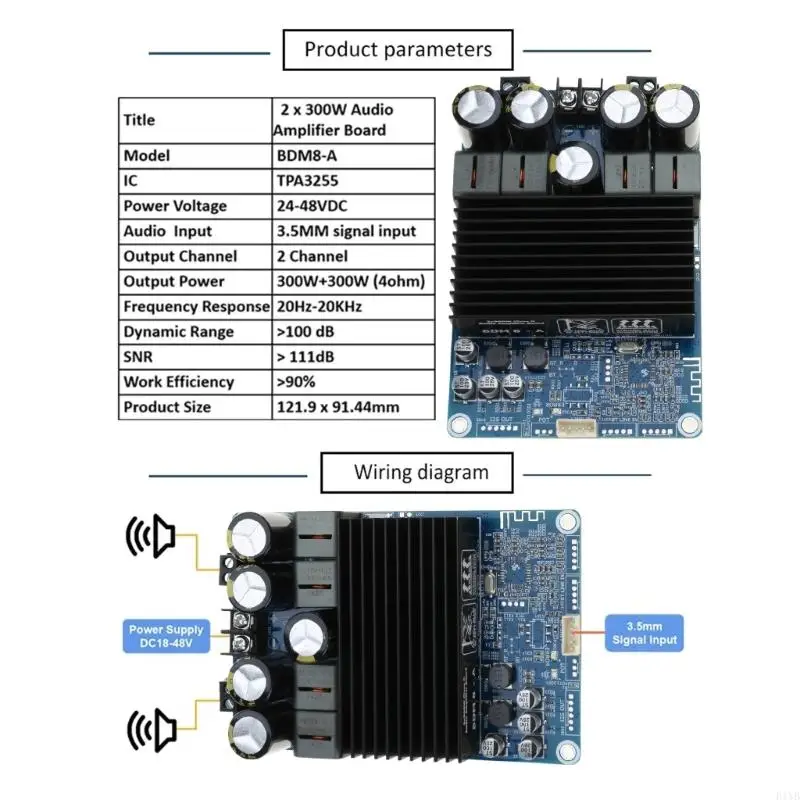 Placa amplificadora E1YB, placa amplificadora sonido estéreo doble canal potencia 2x300W