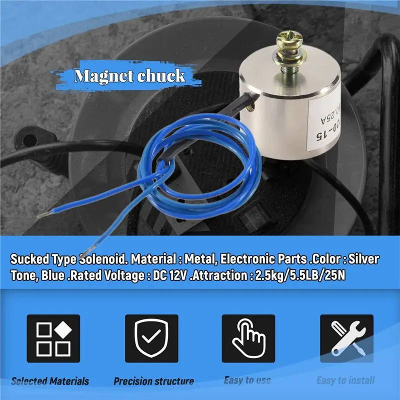 AWAH Sucked Electric Lifting Magnet Electromagnet 12VDC 2.5Kg 5.5LB 20X15mm