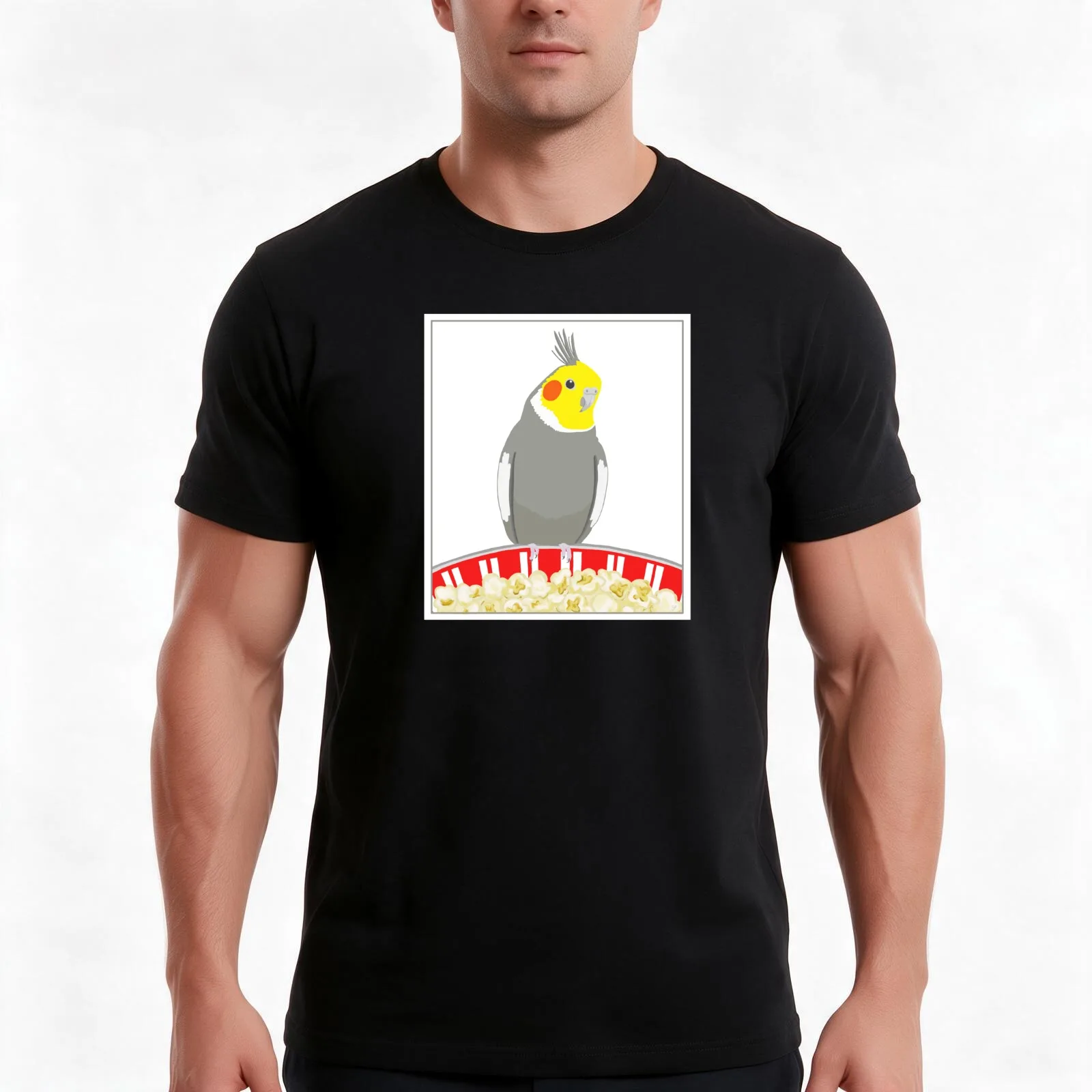 P for popcorn T-Shirt, Summer Casual Cotton Tee, Oversized Streetwear Tops, Vintage Graphic Print, Loose Fit Short Sleeve
