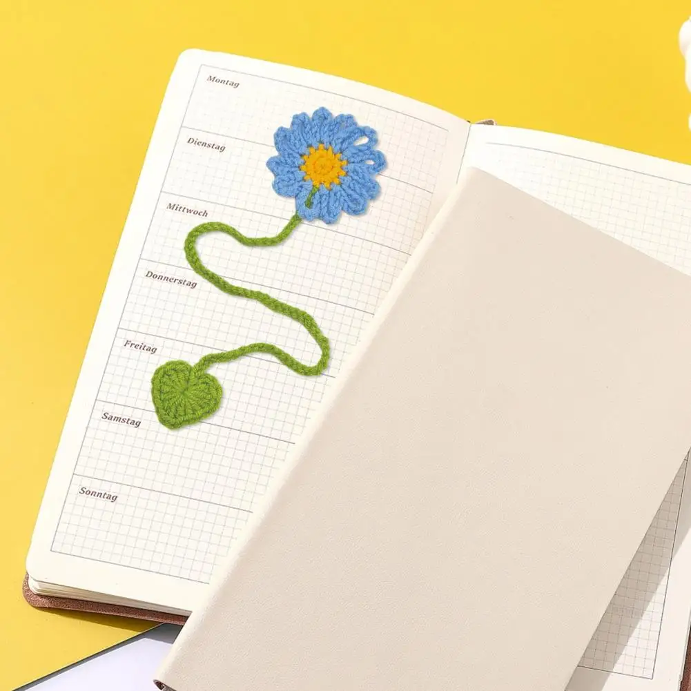 

1/4/6Pcs Handmade Crochet Flower Bookmark Handcrafted Floral Book Page Marker Reading Book Lovers Kids Students Women Gift