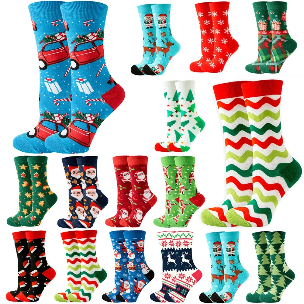 

Christmas Socks Woman Funny Santa Claus Christmas snowman Socks Kawaii Cartoon Animal Girl Cute Novel Christmas Gift Socks