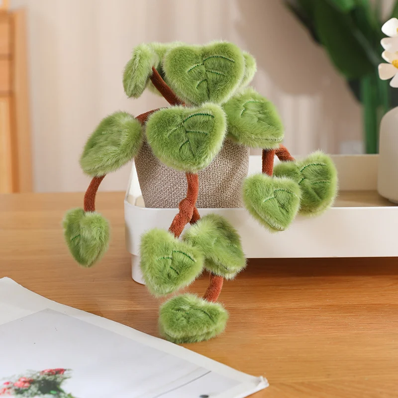 18 cm große, künstliche Pothos-Plüschpflanze im Topf, Stofftier für Heimdekoration und als Geschenk – Detail 3