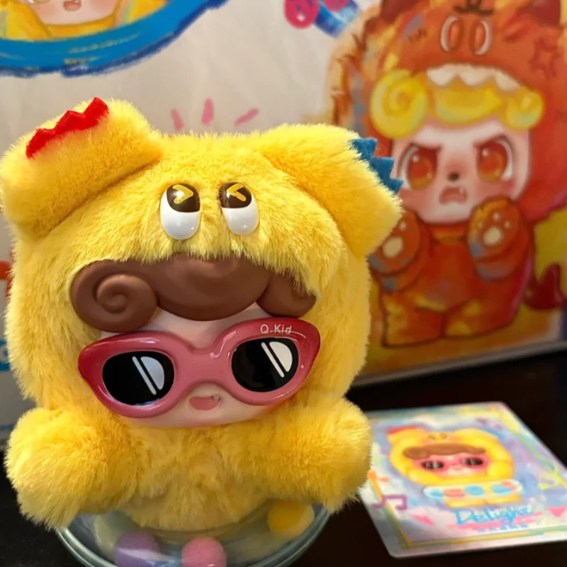 Qbao Emotional Furry Monster Plush Blind Box Trendy Toys Plush Pursh Charm Cute Stuffed Doll Surprise Trendy Toy Birthday Gift