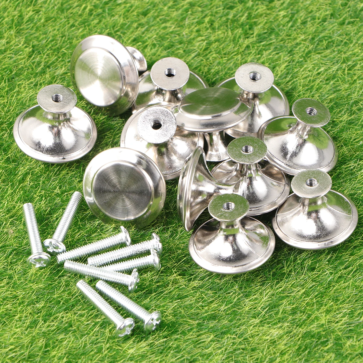 

20Pcs StainlessSteelHandles CabinetKnobs Pulls RoundDoorKnobs MetalDrawerHandles DurableMushroomStyle