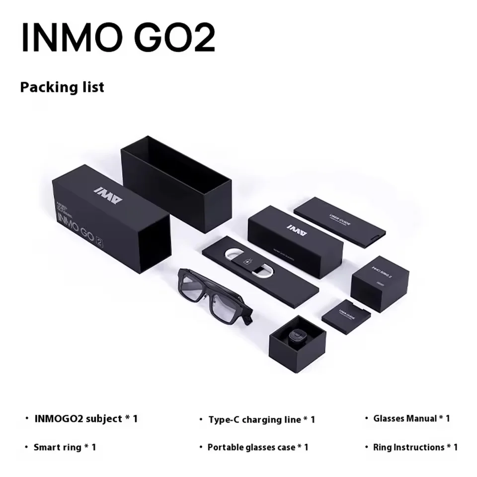 

Интеллектуальные очки для перевода INMO Go2 AR, речевая надпись, голос в текст, поддержка автономного перевода, подключенный вызов на мобильный телефон