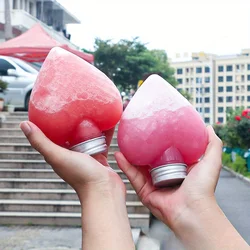 10pcs Internet Celebrity Disposable Milk Tea Cup Bottle 10.14oz Cute Juice Drink Bottle Heart-shaped Takeaway Commercial Bottle