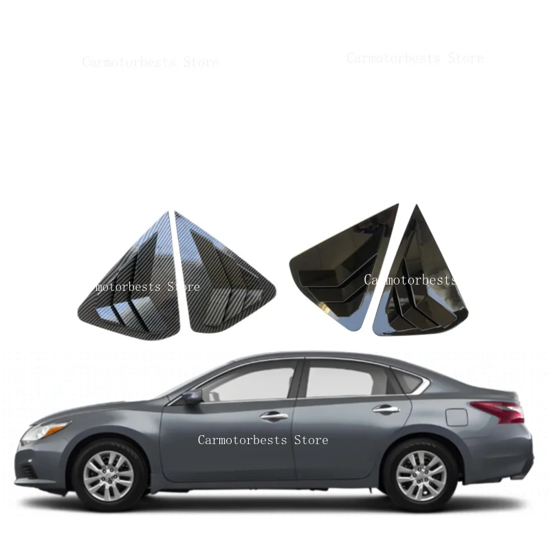 Car Rear Louver Window Side Shutter Cover  For Nissan Altima Sedan 2013 2014 2015-2018 Trim Sticker Vent Scoop ABS Carbon Fiber