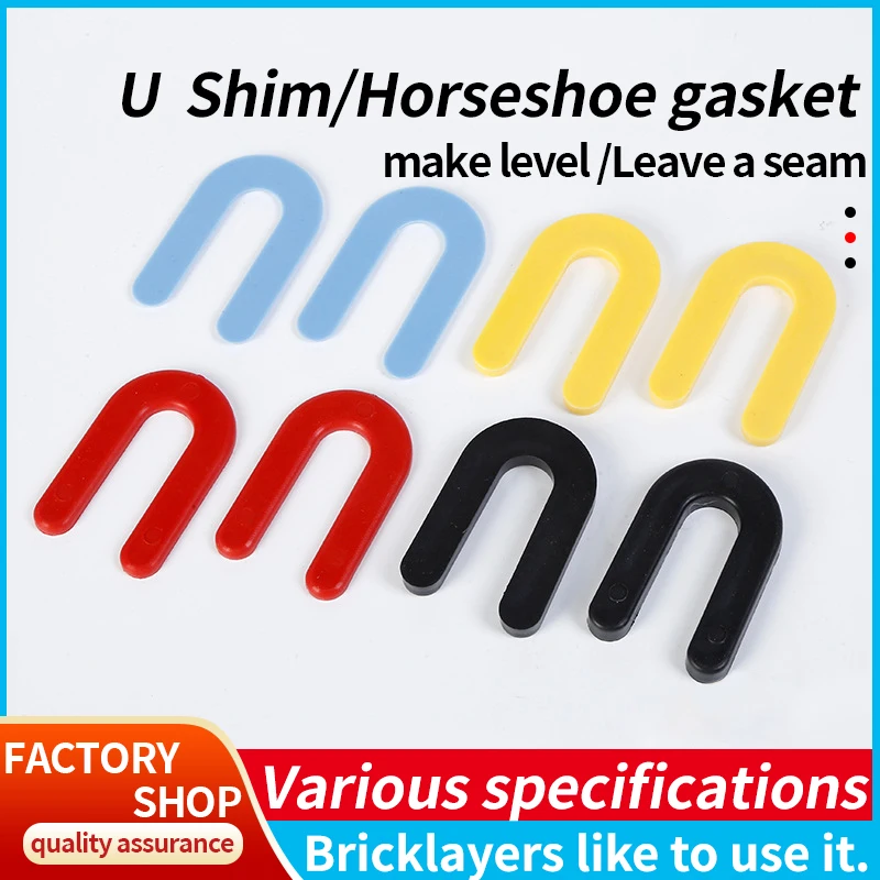 100pcs Ceramic tile gasket U-shaped horseshoe gasket is used to level ceramic tile paving walls and floor tiles.