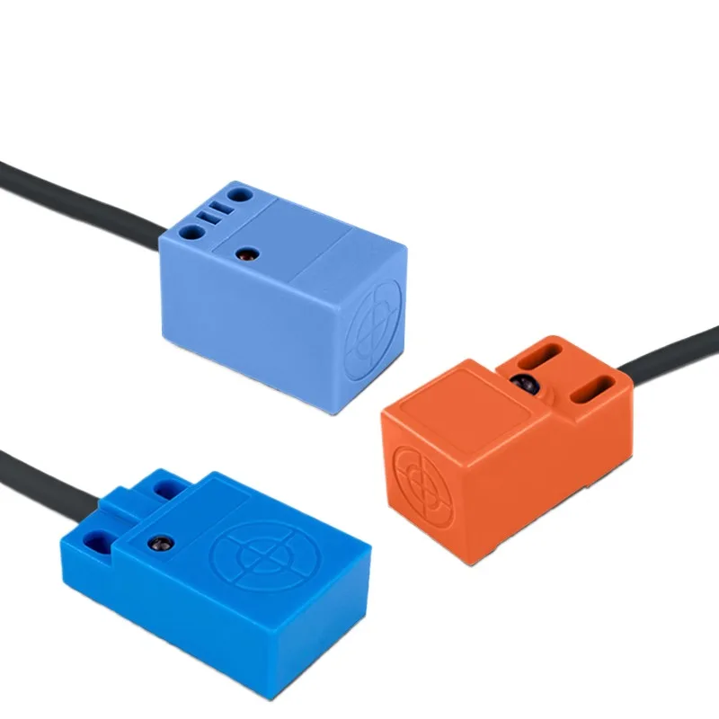 5pcs Long Range Square Inductive Proximity Switch 24V DC NPN Normally Open 3-Wire for Metal Sensing Position Detection