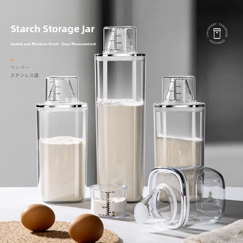 

Sealed Acrylic Sugar Storage Container Kitchen Multi-purpose Food Grade Partition Box for Grain Cereals Snack Storage