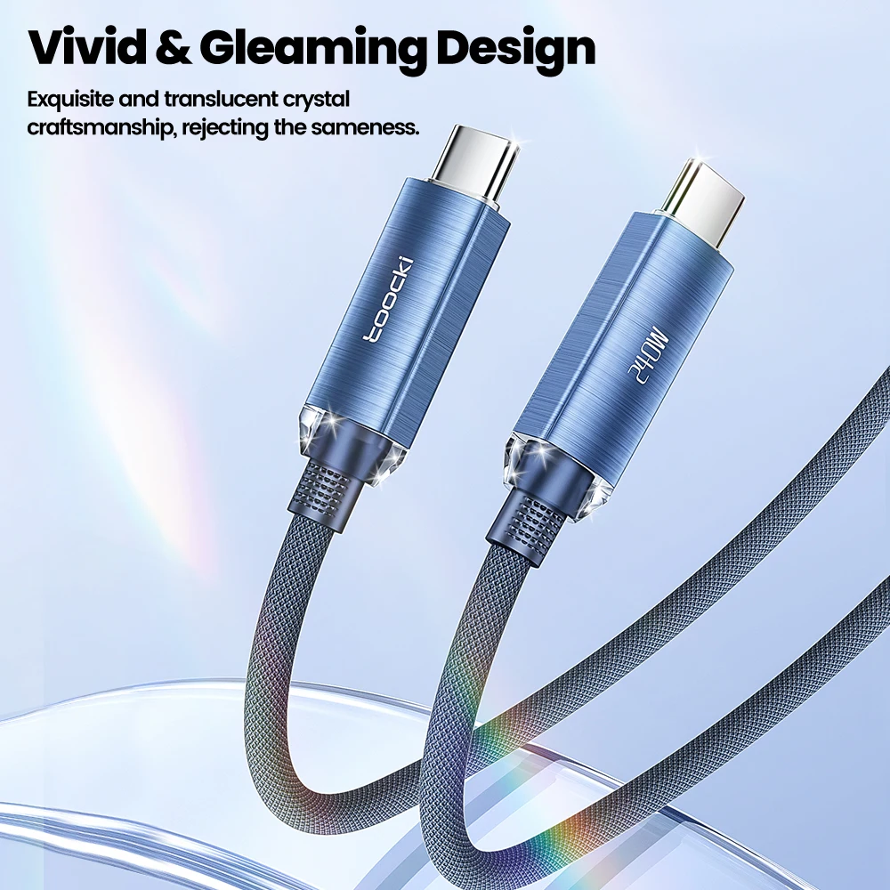 Toocki Type C To Type C Cable 240W/100W/60W Fast Charging Type-C Charger Data Cable For Macbook Huawei Samsung Xiaomi USBC To C