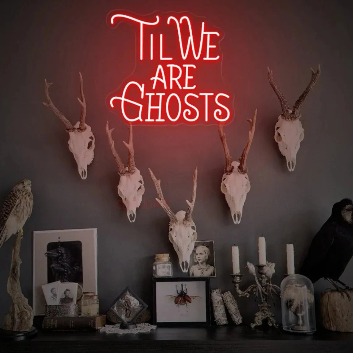 

Til We Are Ghosts Led Neon Sign Red Light Gothic Dark Art Room Decor Gothic Wedding Sign Halloween Party Sign Goth Lover Gift