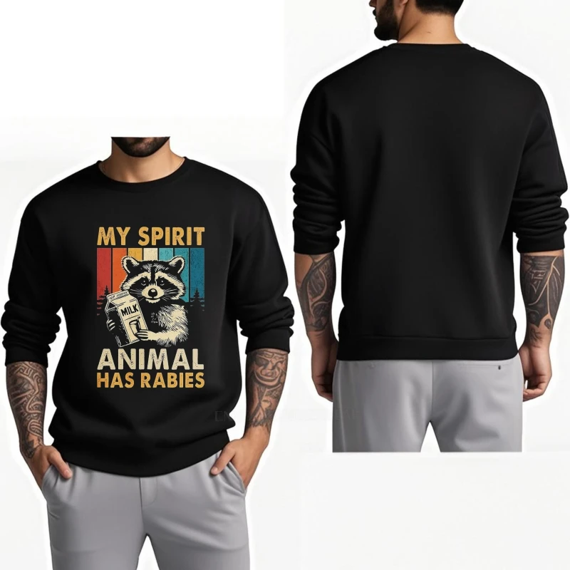 Tamanho grande primavera para seus hoodies meu espírito animal tem rabbies treino confortável novo chegou em torno do pescoço moletom hip-hop com capu