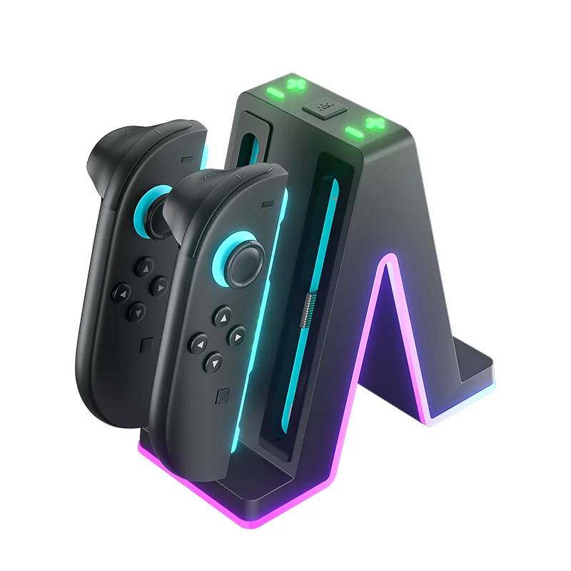 For Nintendo Switch 2 Charging Station Gaming Gamepad Console Storage Base Holder With RGB Light  For NS2 Joycons Charger Stand - view 5
