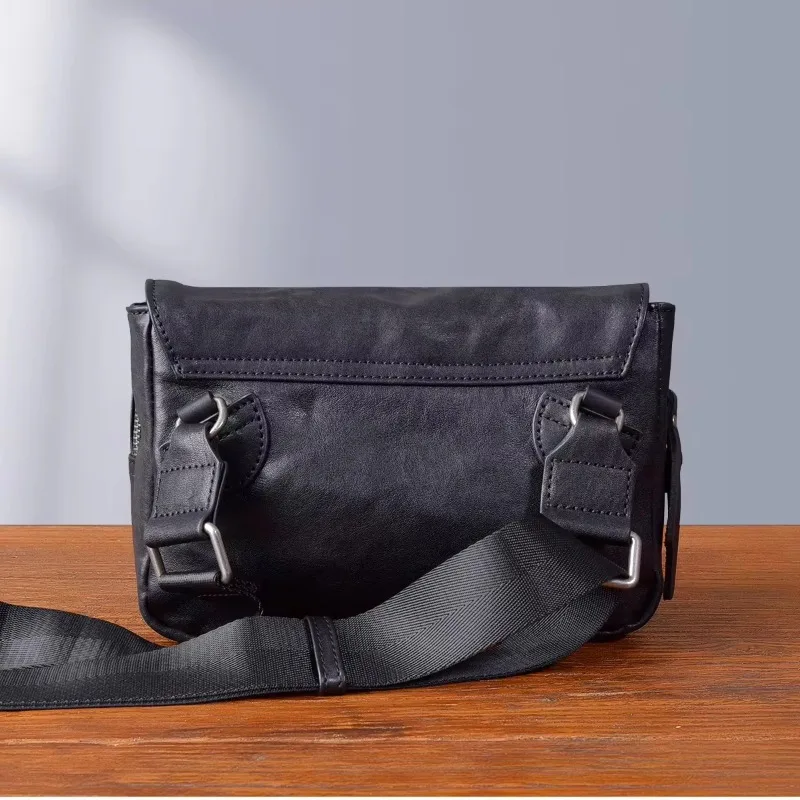 Fashion Travel Men's Leather Shoulder Bag Luxury Plant Leather Multi-Pocket Oblique Shoulder