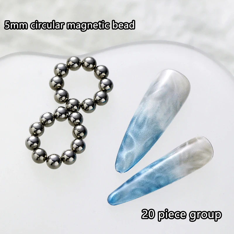 

20pcs Magnet Cat Eyes Beads Magnet For Nail Gel Polish 3D Line Strip Effect Small Round Magnet Beads Manicure