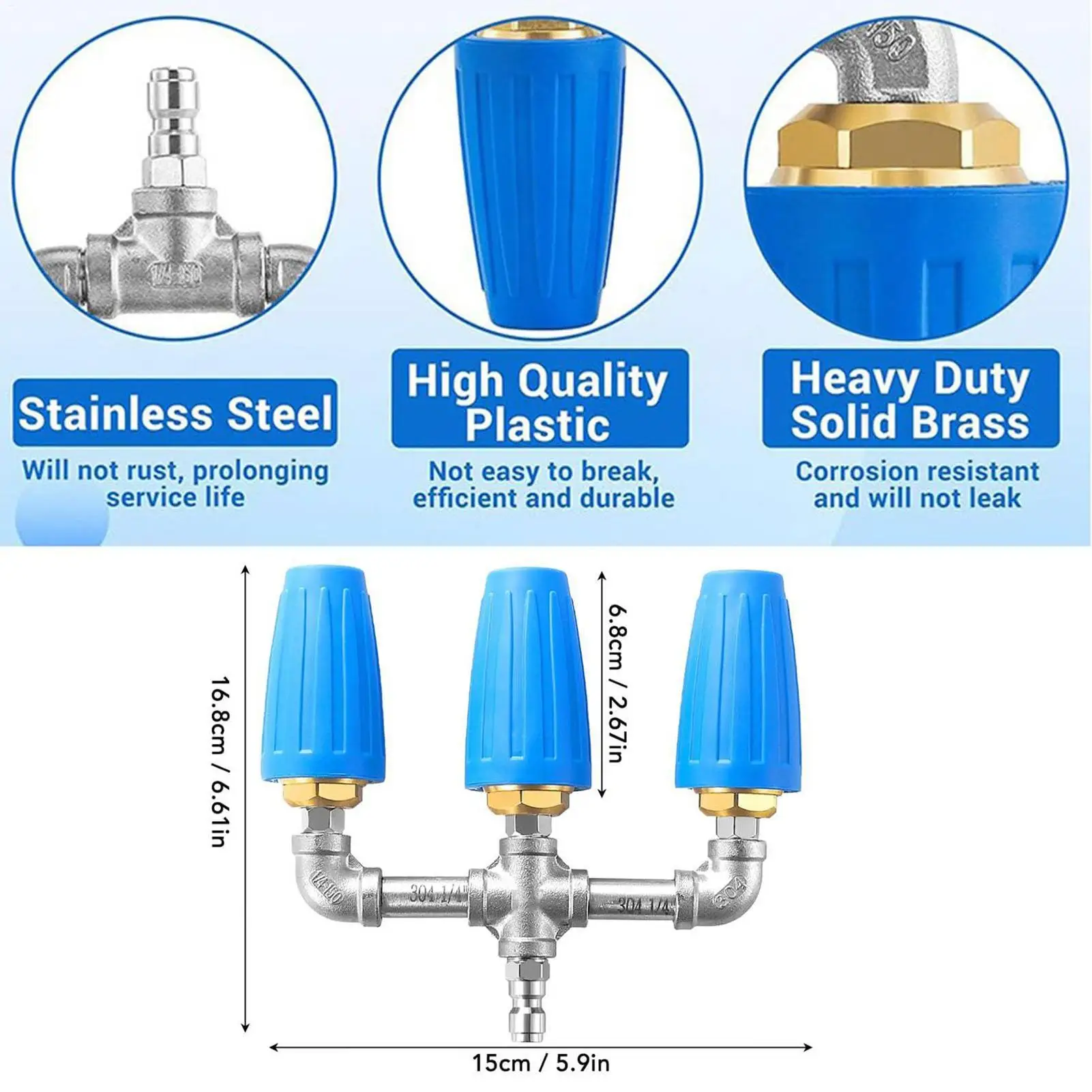 Bico para lavadora de pressão, poderoso bico para lavadora de pressão com rotação de 360 graus, para jardas, porches, jardins, gramado, varandas