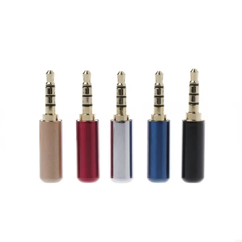 y88b 10 pcs 4 القطب النحاس الذهب مطلي 3.5 مم استريو الذك