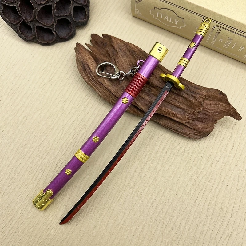 LLavero de Katana Enma de 24cm, modelo de espada de arma de Manga, espada de Anime japonés OP, Roronoa Zoro, Yanmo, Kitetsu, espada samurái