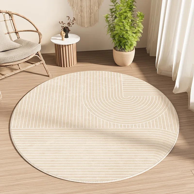 

Living Room Bedroom Round Carpet Easy To Fold Machine Washable Large Area Floor Mat Soft Fluffy Non-slip Mats Decorative Rug