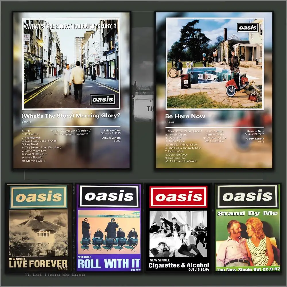 O-Oasis Rapper-Album-Poster für Zuhause, Wohnzimmer, Schlafzimmer, Bar, Flur, selbstklebender Wanddruck, wasserfest, ästhetische Dekoration