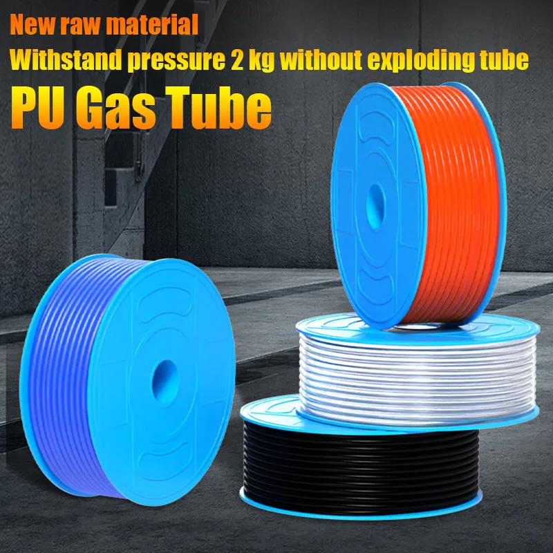 1 Meter Transparent Blue Red Black Pneumatic Tubing Pipe PU Polyurethane Air Compressor Tubing Hose Pipe Line Fluid Transfer