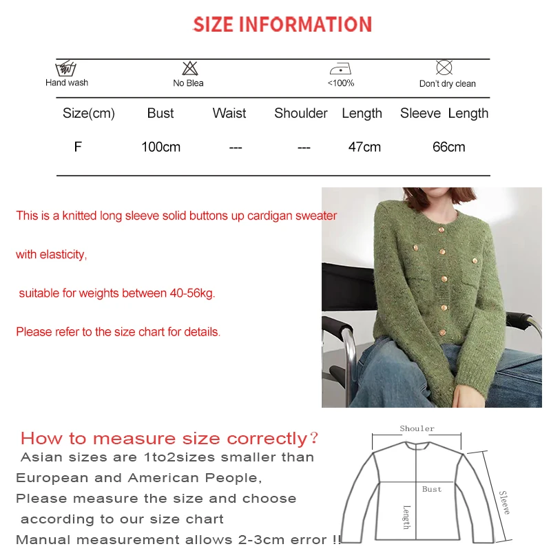 HELIAR Women Single-breasted Cardigan Sweater Knit  Long Sleeve V-Neck Elegant Office Sweater Coat Solid Warm Jacket Fall Winter