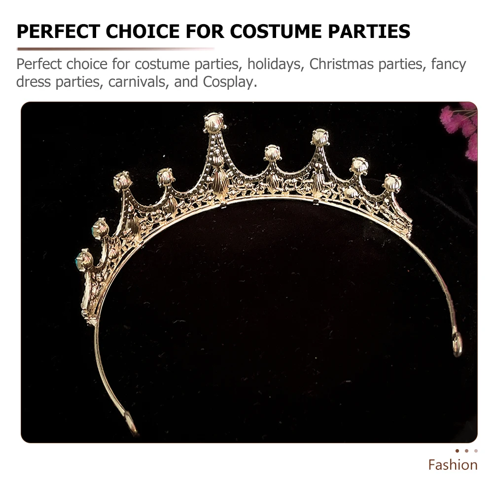 

Crystal Crown Headb for Girl Kids Crowns Adorable Rhinestone Party Accessories Zinc Alloy Lightweight Comfortable Longtime Use