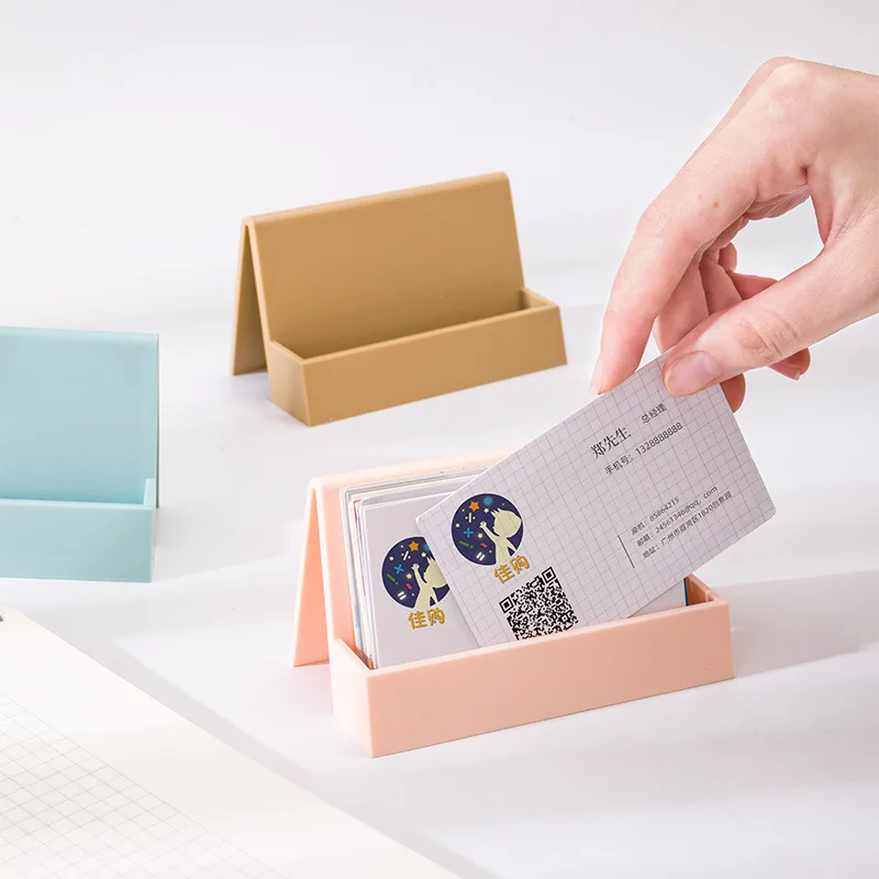 1 Pcs Creative Unique Women's Business Card Holder Desktop Card Storage Box Display Stand Business Exhibition Rack