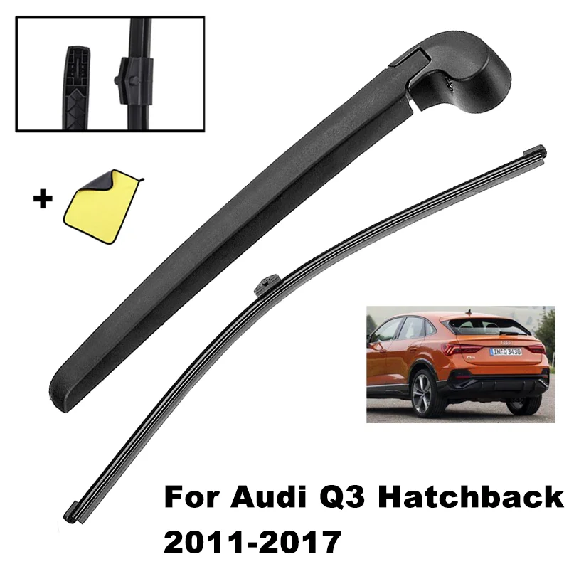 For Audi Q3 Hatchback 2011-2017 Car Rear Wiper Blade and Arm Fit Tailgate Window Rain Brush Windshield Windscreen
