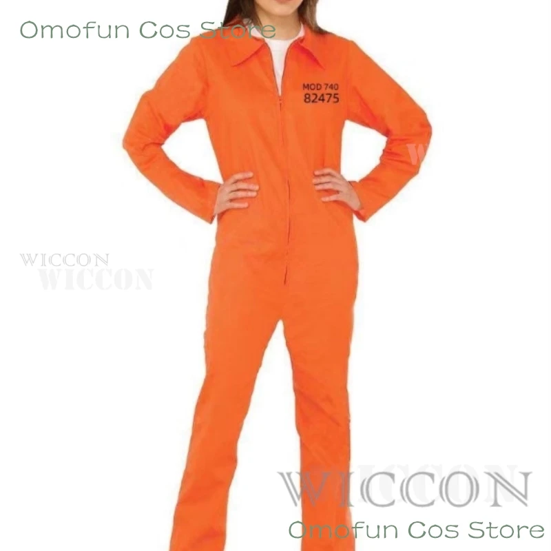 Boy Prisoner Costume Kids Orange Convict Jumpsuit with Handcuffs Jailbird Cosplay Prison Uniform for Halloween Cosplay Party Set