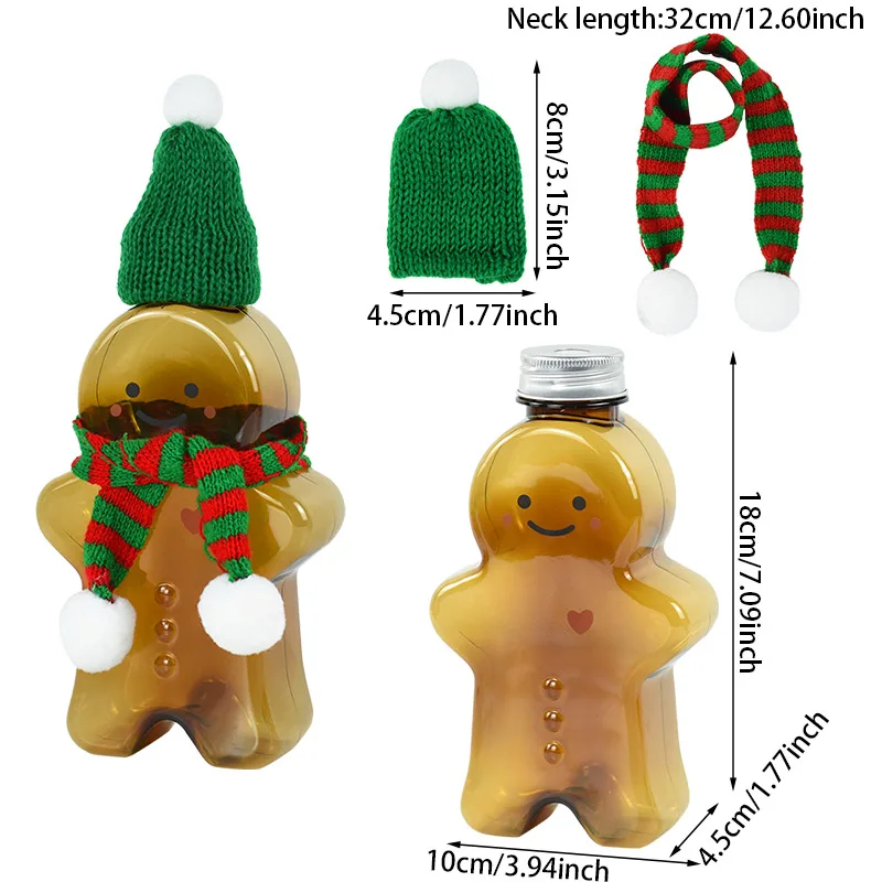 1 pz natale Gingerbread Man borraccia portatile succo di latte tè tazza d\'acqua decorazione natalizia per la casa regalo di natale di capodanno