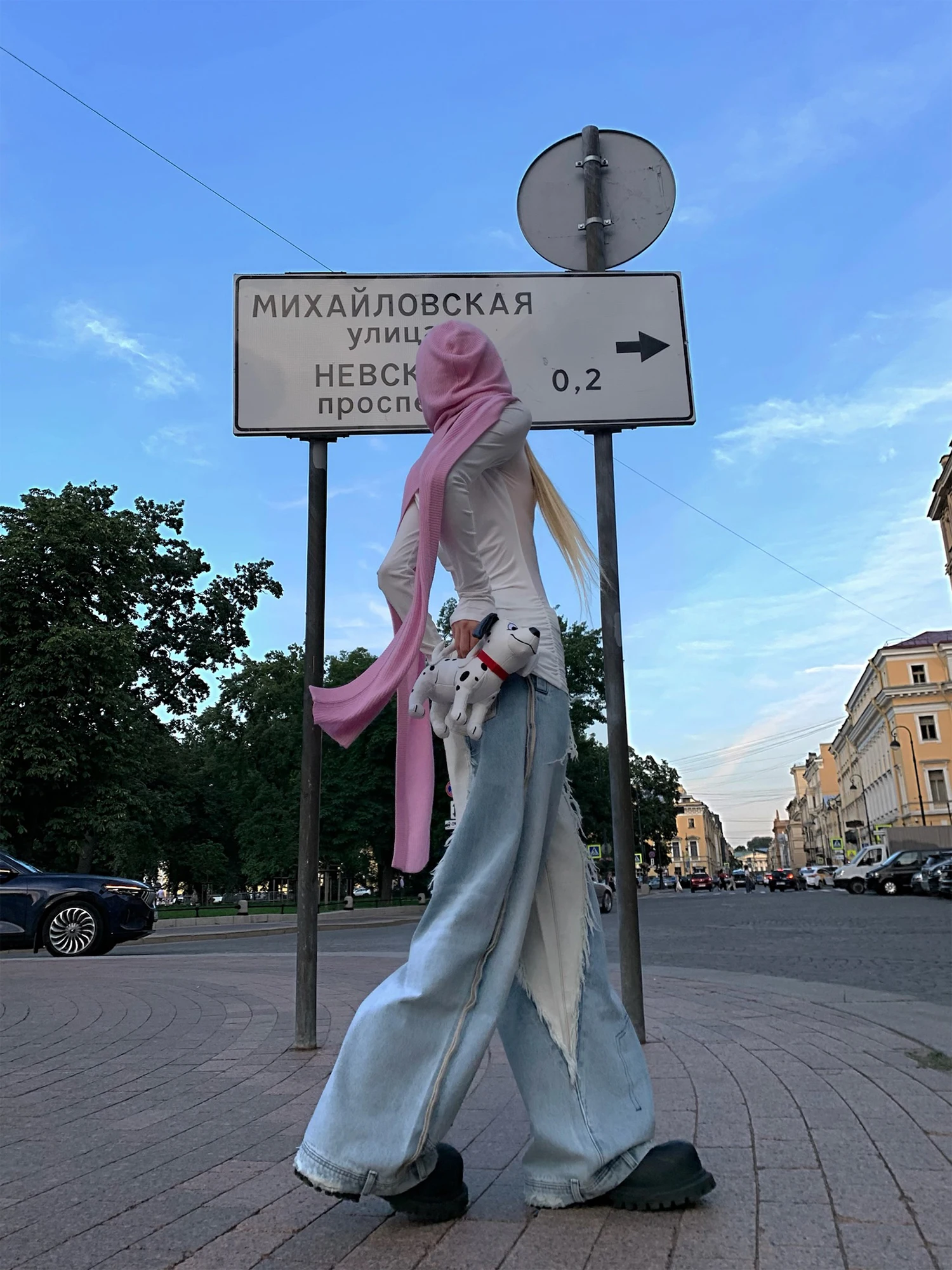 

Low Waist Wide Leg Straight Cut Blue Jeans InsideOut Patchwork Design Casual High Waist Denim Pants for Women