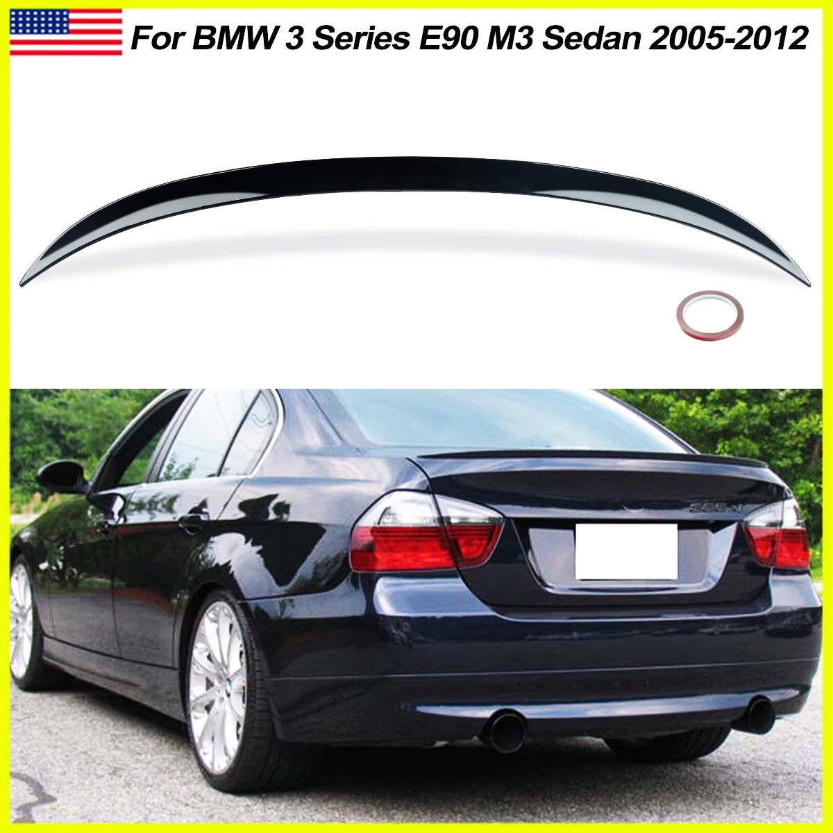 

Rear Trunk Spoiler Wing Lip M3 Style For BMW E90 328i 335i 2005-2011 Glossy Black Rear Tail Wings Magickit