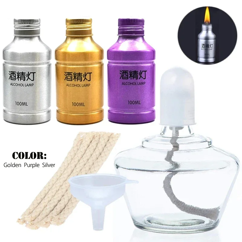 25-150ml เตาโคมไฟแอลกอฮอล์อลูมิเนียม Burner โคมไฟเคมี Lab เครื่องมือสําหรับเดินป่ากลางแจ้ง Liquid Pinic ยี่ห้อใหม่