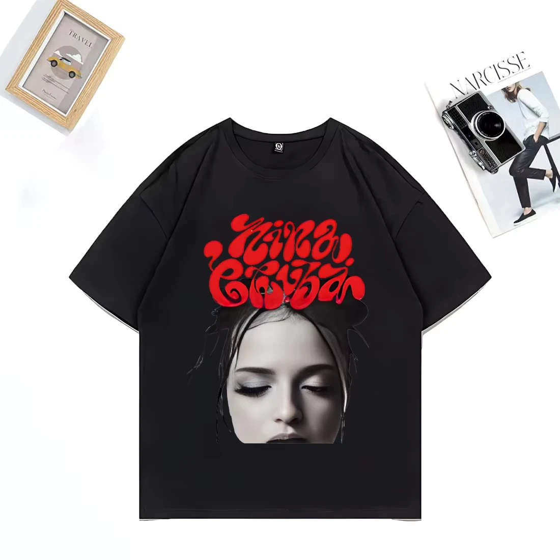Camiseta vintage Nina Chuba plus size, masculina e feminina, manga curta, moda gráfica, camiseta oversized unissex de alta qualidade