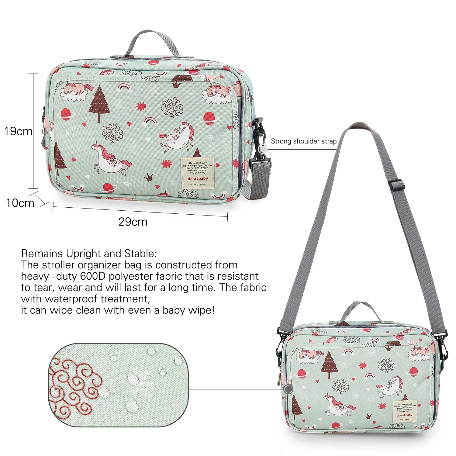 Mommy Bag Printed Multi-functional Mother and Baby Bag Waterproof and Wear-resistant Baby Stroller Trailer
