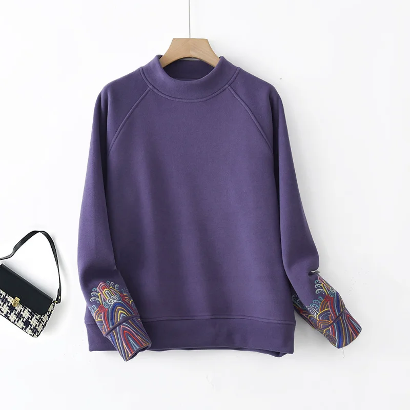 2025年春新作 レディース ゆったりトップス カジュアル ハーフタートルネック 無地 多機能 薄手 スウェットシャツ