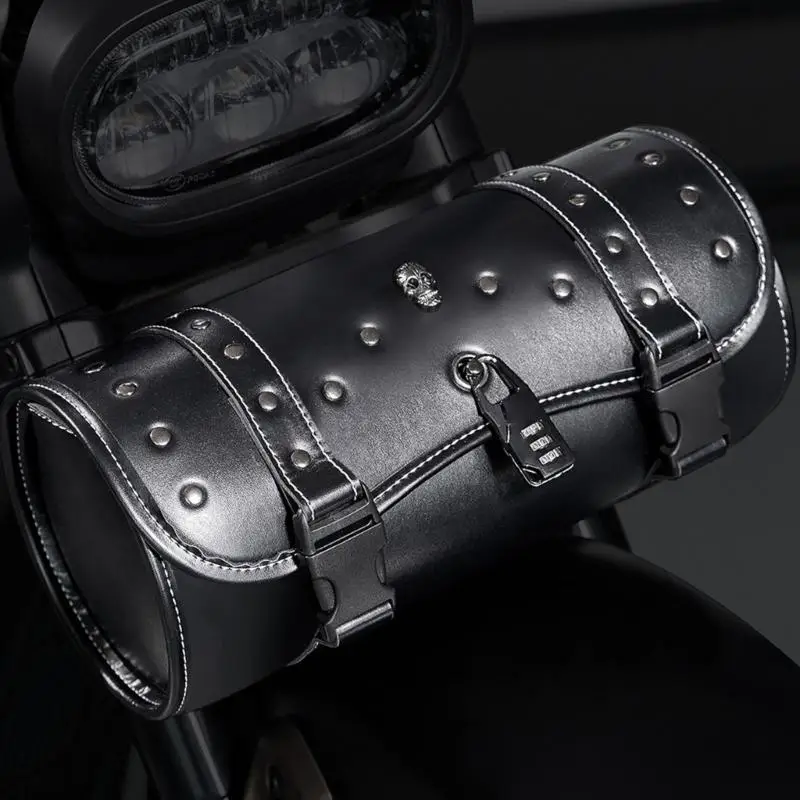 G7NA Motorrad-Vorderradgabel-Organizer, Anti-Diebstahl-Kombinationsschloss, gepolsterte Werkzeugtasche – Detail 8