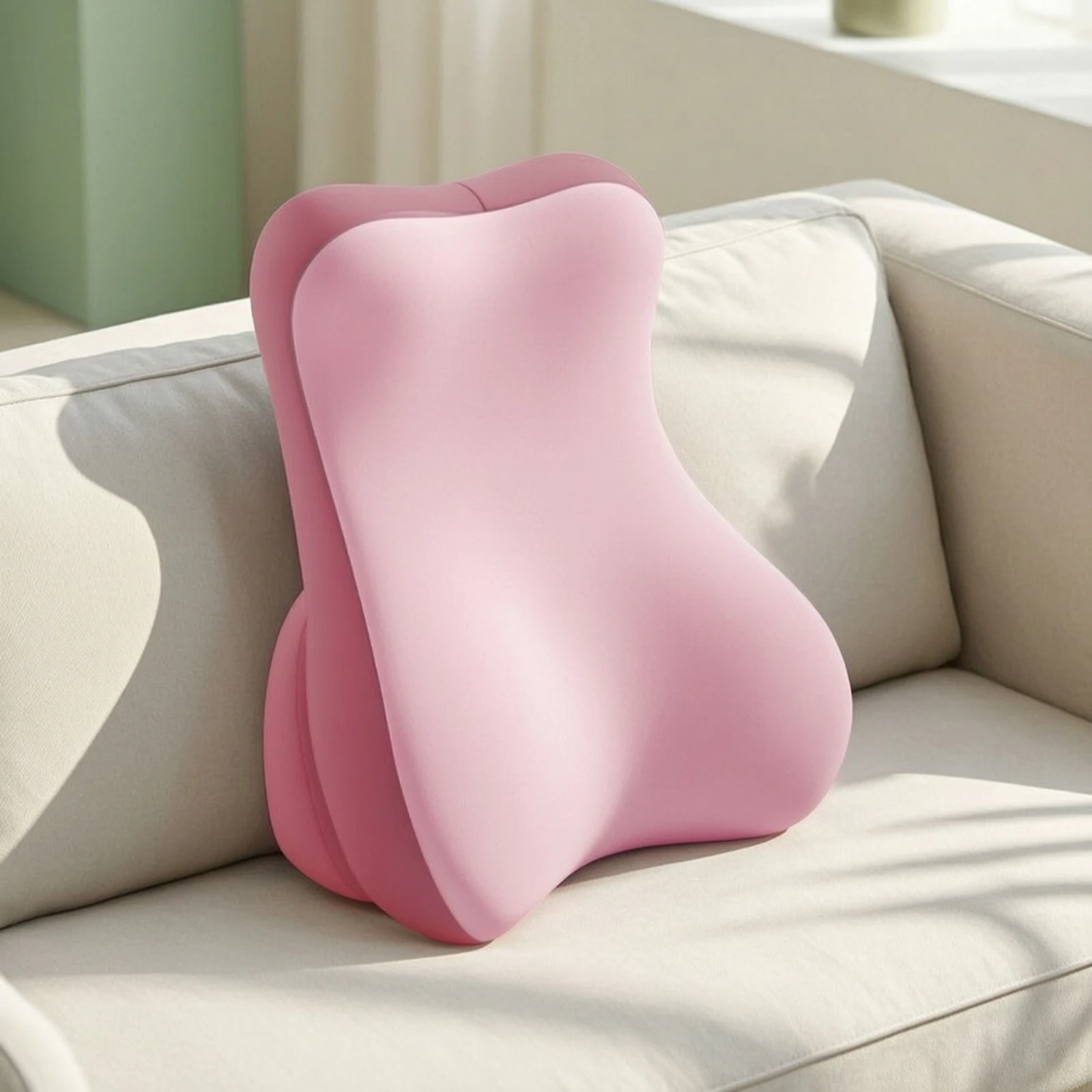 Ergonomic Backrest Cushion Contoured Reading Pillow with Neck Support Bed Backrest Pillow Cozy Soft for Readers, Sofa