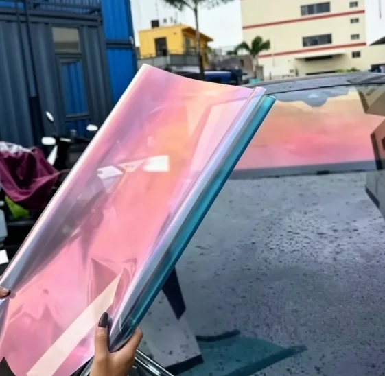 Ghost Rose Chameleon Car Windshield Tint Iridescent Color Shift Window Film Anti UV Decorative Solar Film