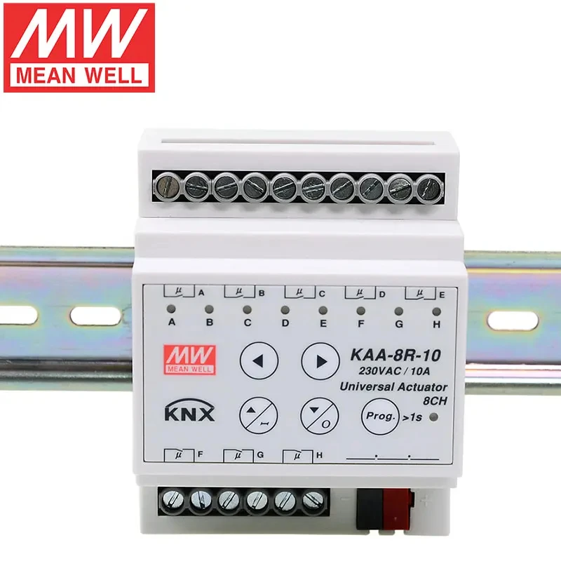 Mean Well KAA-8R-10S KAA-8R-S MEANWELL 10A 16A 8 Channel Universal EIB KNX Actuator for Lighting Building Automation