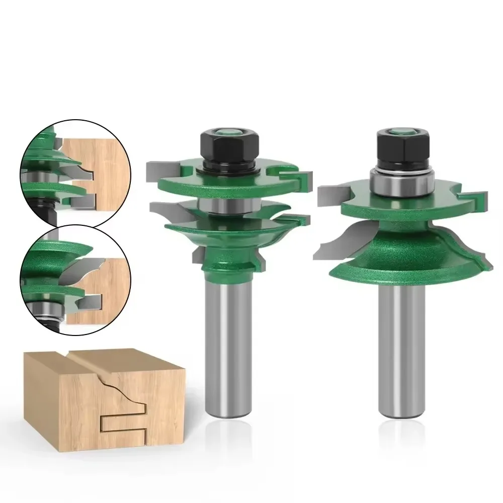 

2 шт., 12 мм хвостовик, высококачественный набор фрез для дверей шкафа с приподнятой панелью-2 бита, деревообрабатывающий резак Ogee, деревообрабатывающие фрезы