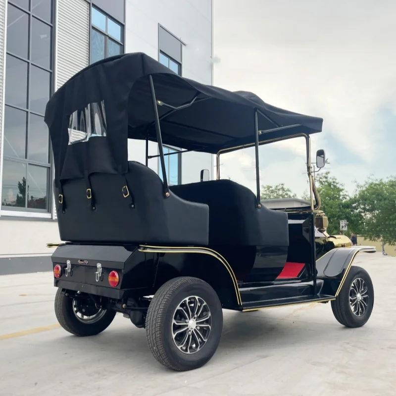 

Luxury Long Range 5 Seat Classic Car Electric Sightseeing Car Bus Street Legal Vintage Car Tempered Glass With Windshield Wipers