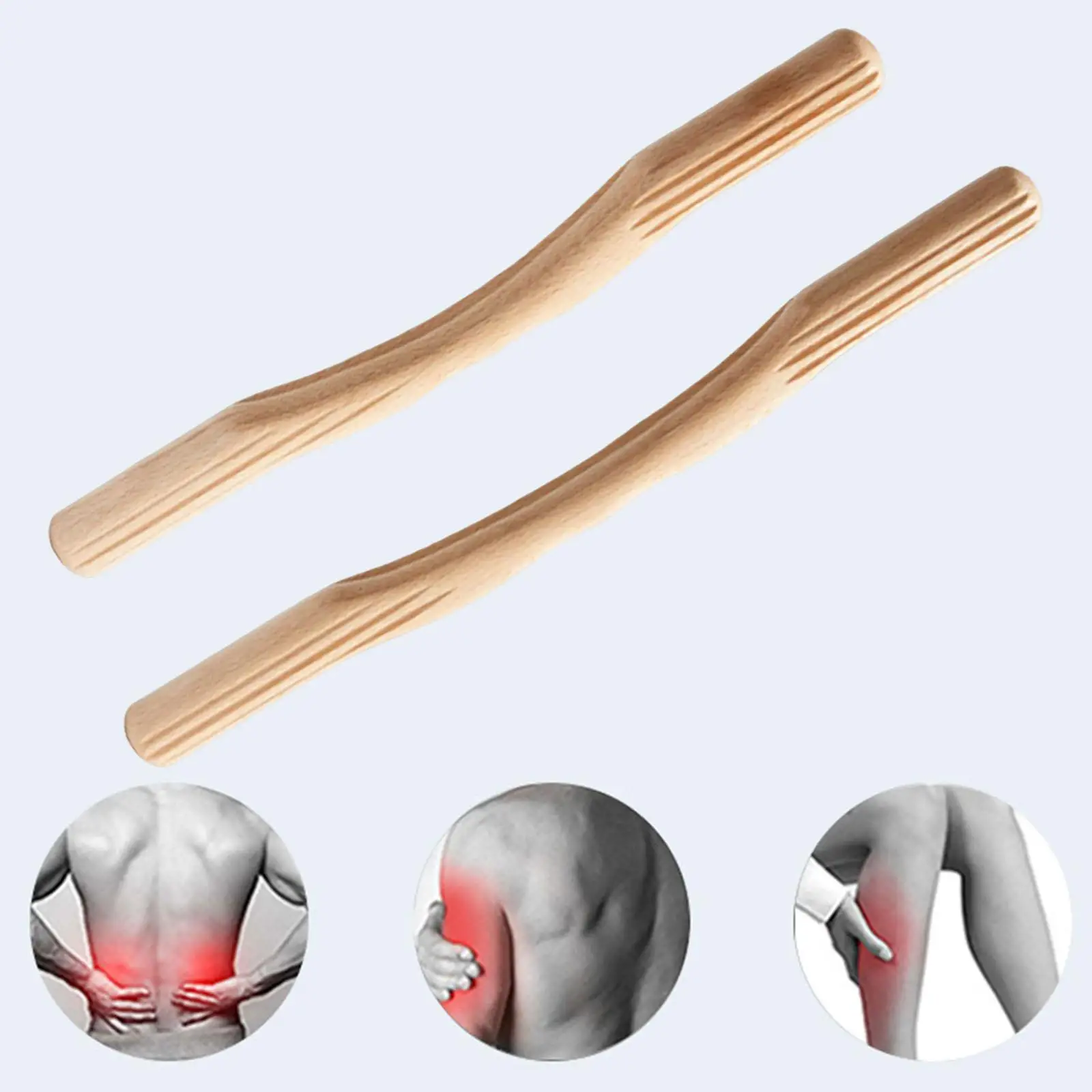 Beech Wood Guasha Scraping Stick Scraping Board Massage Scraping Tool for Neck image 5