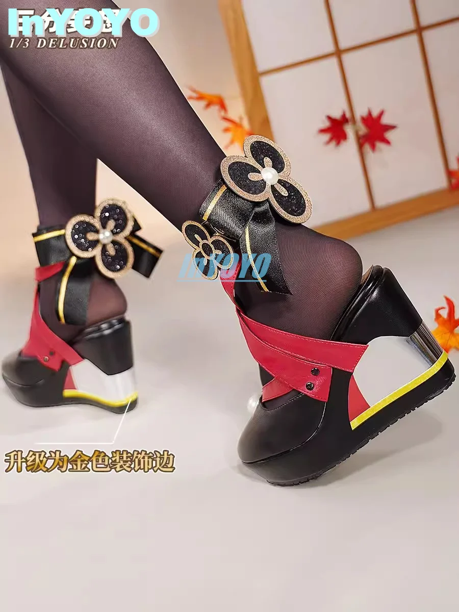 InYOYO Chiori Shoes Genshin Impact Cosplay High Heels Outfit Costume Used Accessories Hot Game