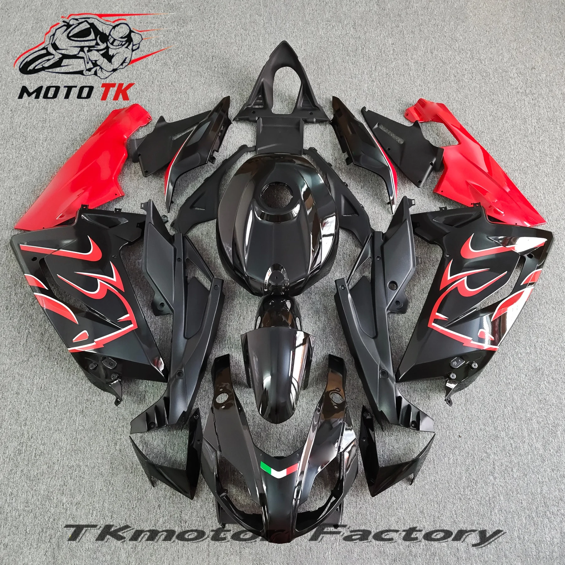 

For Aprilia RS125 RS-125 2006 - 2011 Custom Motorcycle Mold Fairing Kit Abs Injection Bodywork New Black Red Flame